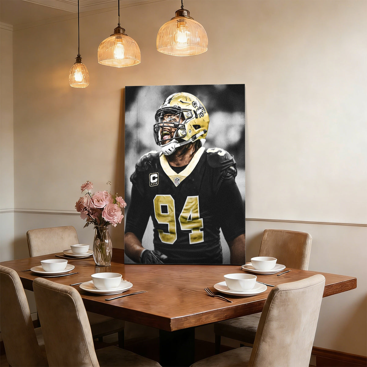 Cameron Jordan Celebrity Sports Art Poster School Dining Room Decoration 1 Canvas Wall Art Poster Decor Gift