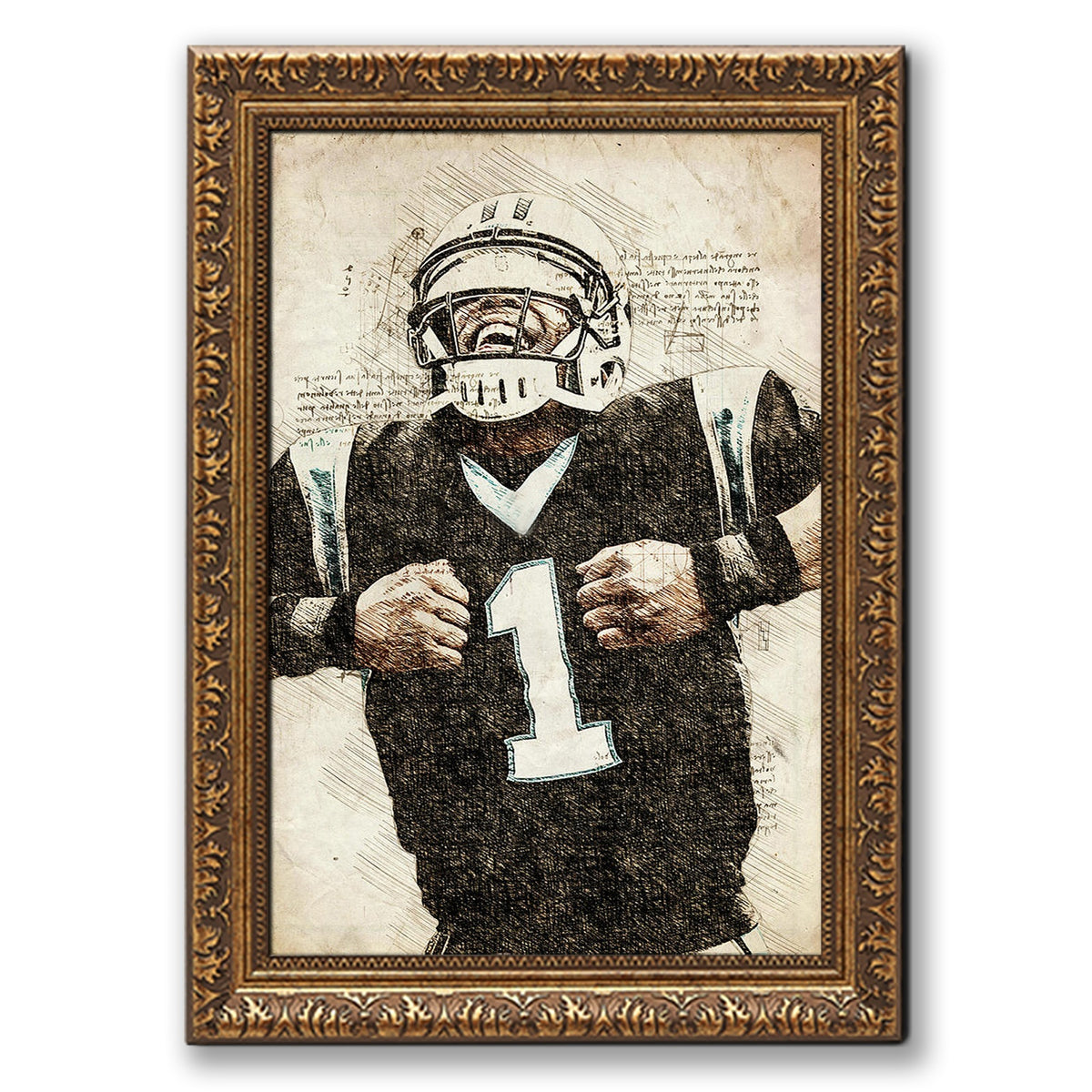 Cam Newton Sports Celebrity Art Deco Poster 8 Canvas Wall Art Poster Decor Gift