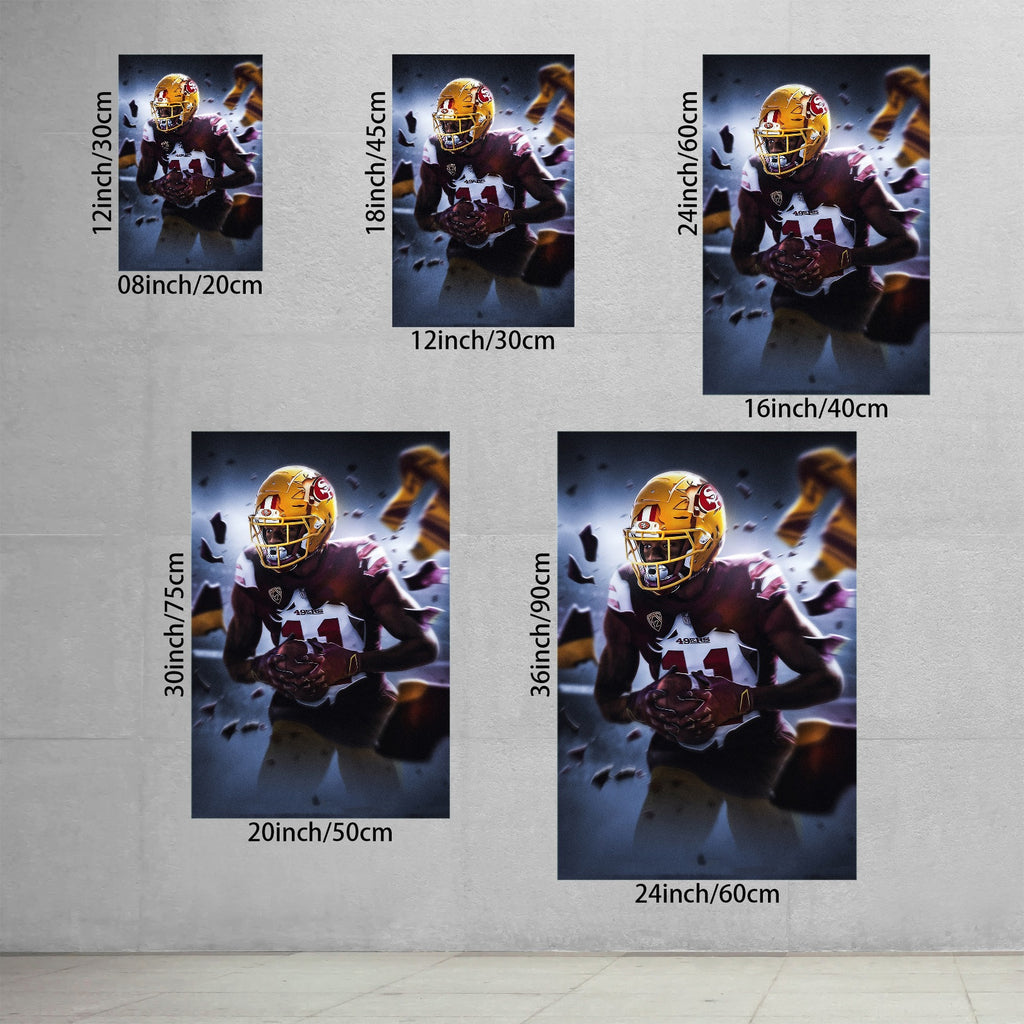 Brandon Aiyuk Art Sports Decorative Poster School Dormitory 1 Canvas Wall Art Poster Decor Gift