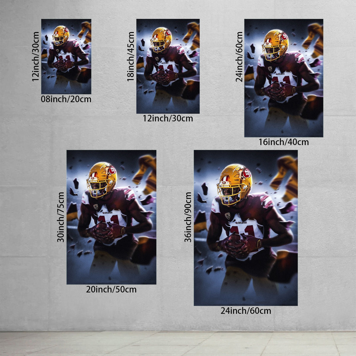 Brandon Aiyuk Art Sports Decorative Poster School Dormitory 1 Canvas Wall Art Poster Decor Gift