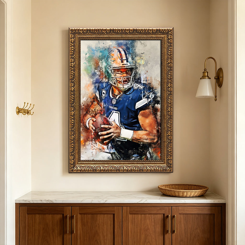 Dak Prescott Celebrity Sports Art Poster School Dining Room Decoration 2 Canvas Wall Art Poster Decor Gift