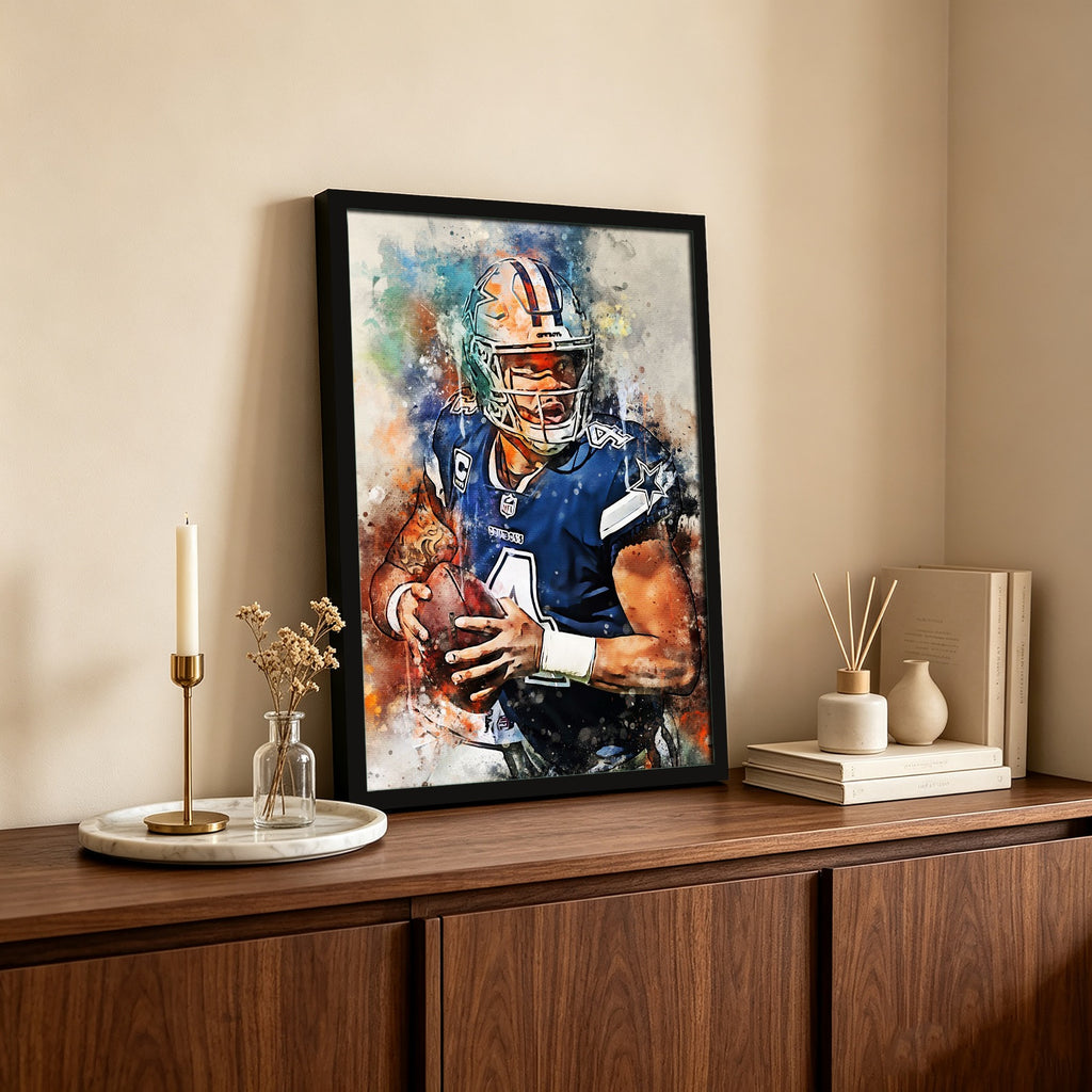 Dak Prescott Celebrity Sports Art Poster School Dining Room Decoration 2 Canvas Wall Art Poster Decor Gift