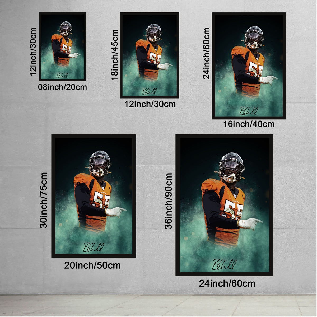 Bradley Chubb Celebrity Sports Art Poster School Dining Room Decoration 9 Canvas Wall Art Poster Decor Gift