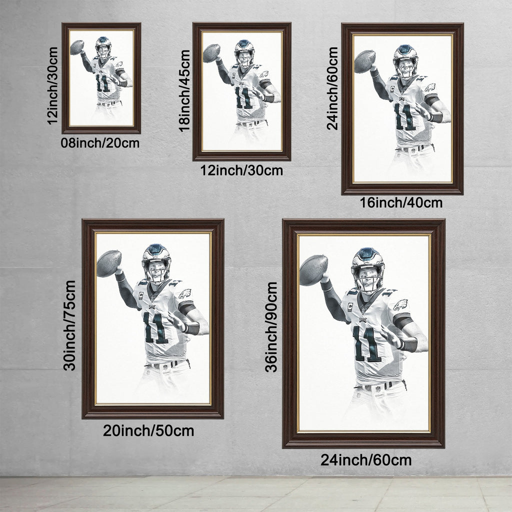 Carson Wentz Art Sports Decorative Poster School Dormitory 9 Canvas Wall Art Poster Decor Gift