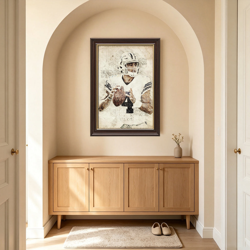 Dak Prescott Sports Celebrity Art Deco Poster 4 Canvas Wall Art Poster Decor Gift