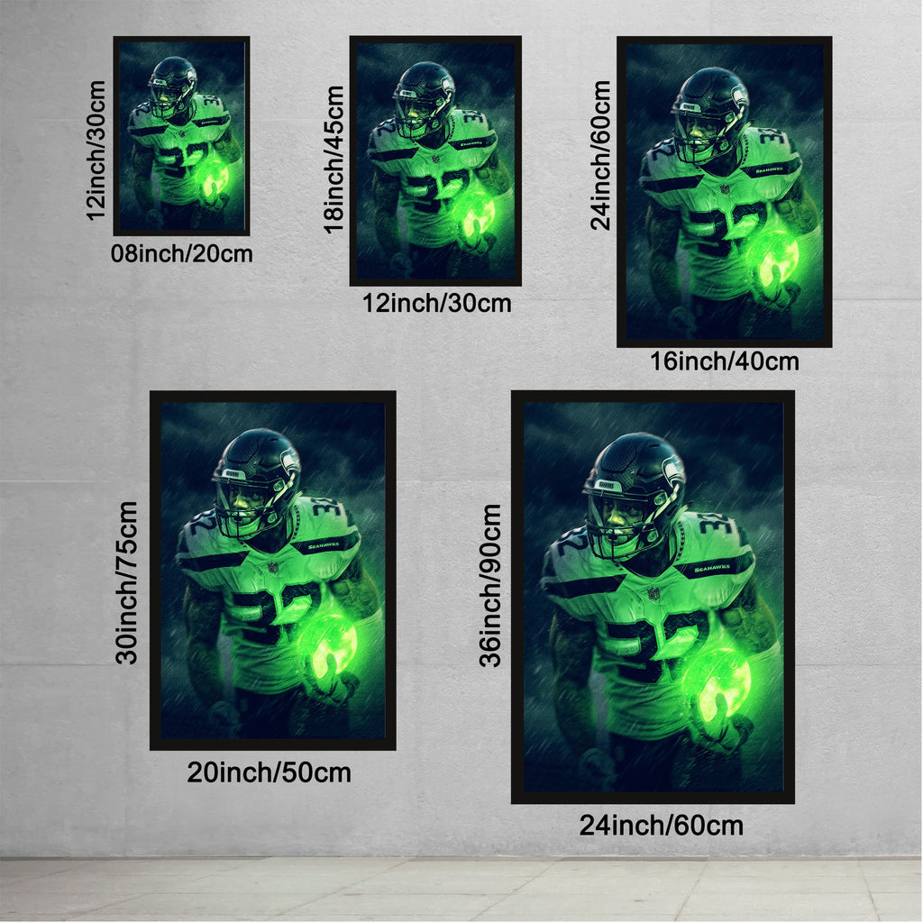 Chris Carson Art Sports Decorative Poster School Dormitory 3 Canvas Wall Art Poster Decor Gift