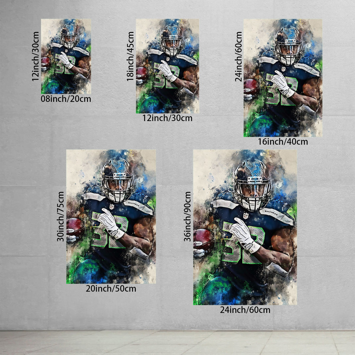 Chris Carson Celebrity Sports Art Poster School Dining Room Decoration 0 Canvas Wall Art Poster Decor Gift