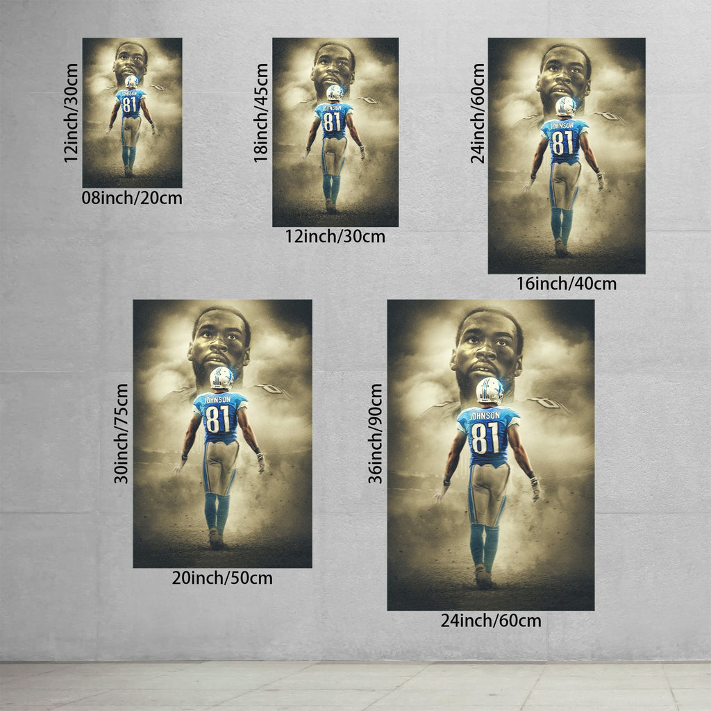 Calvin Johnson Art Sports Decorative Poster School Dormitory 2 Canvas Wall Art Poster Decor Gift