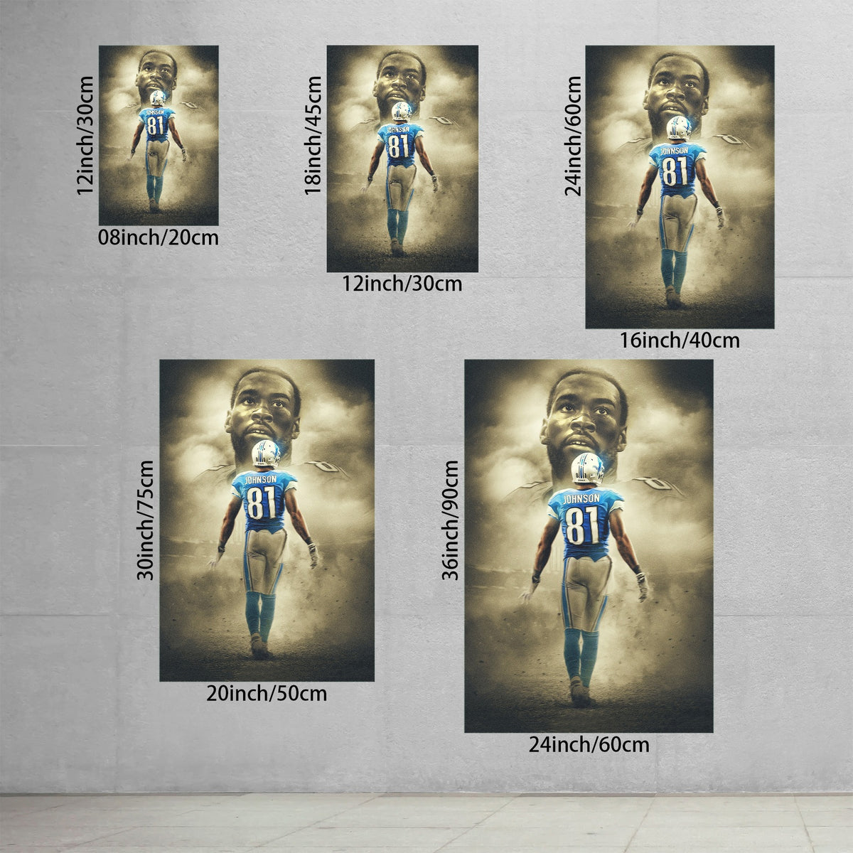 Calvin Johnson Art Sports Decorative Poster School Dormitory 2 Canvas Wall Art Poster Decor Gift