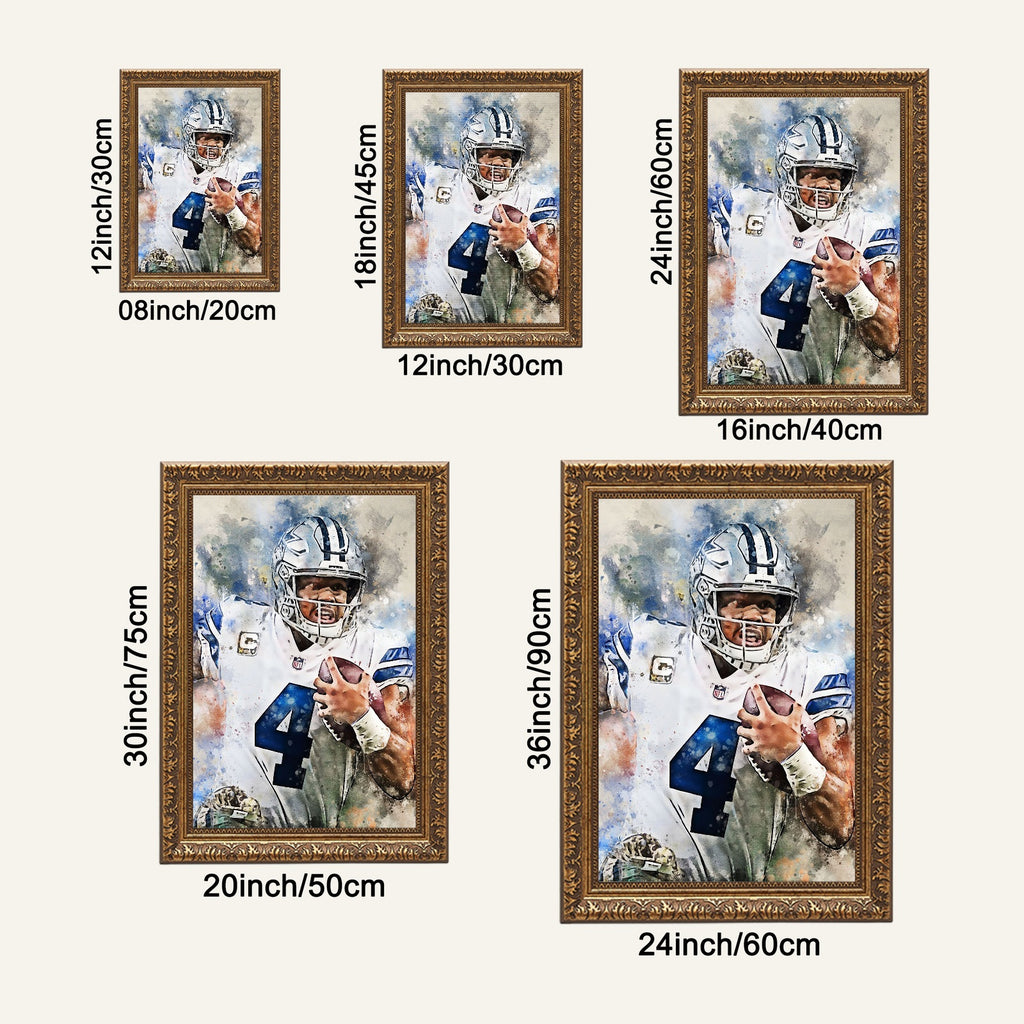Dak Prescott Celebrity Sports Art Poster School Dining Room Decoration 0 Canvas Wall Art Poster Decor Gift