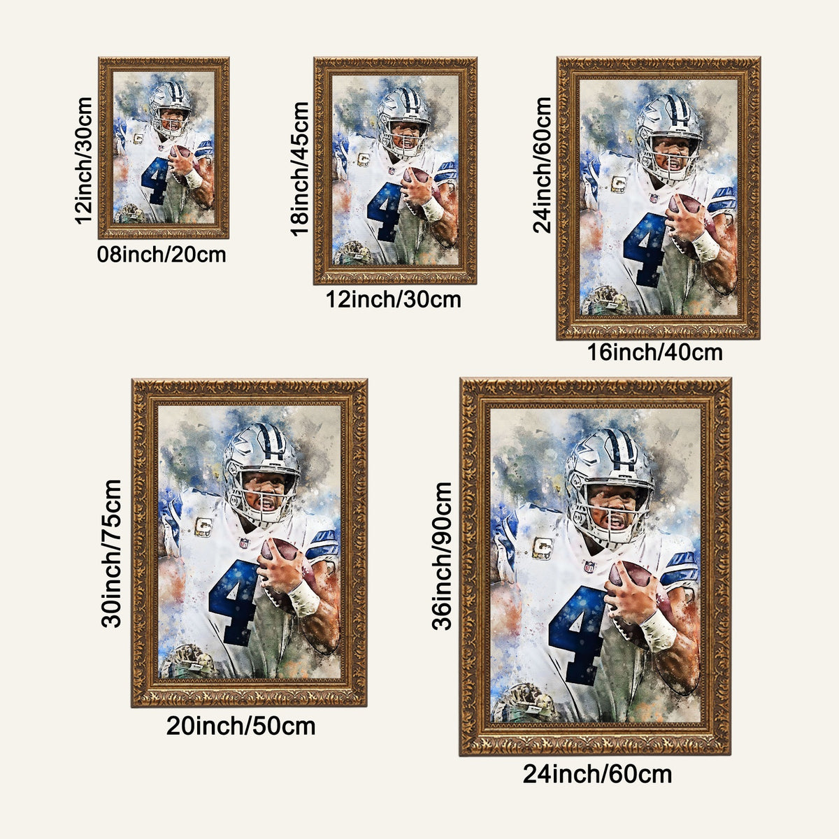 Dak Prescott Celebrity Sports Art Poster School Dining Room Decoration 0 Canvas Wall Art Poster Decor Gift