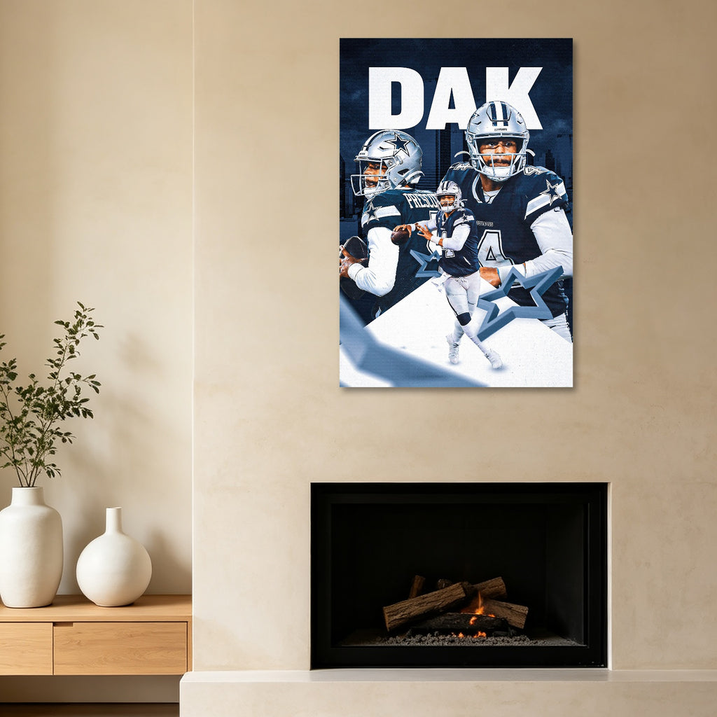 Dak Prescott Sports Celebrity Art Deco Poster 6 Canvas Wall Art Poster Decor Gift