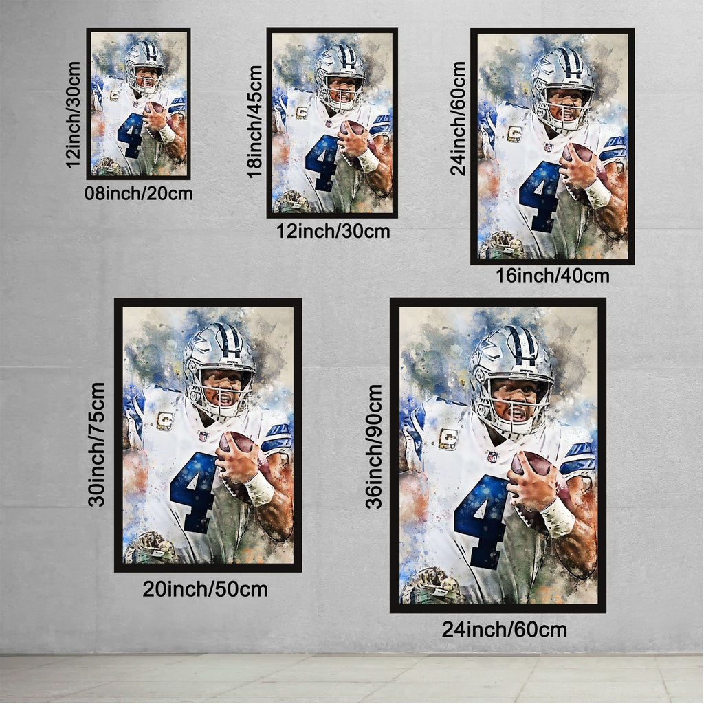 Dak Prescott Celebrity Sports Art Poster School Dining Room Decoration 0 Canvas Wall Art Poster Decor Gift
