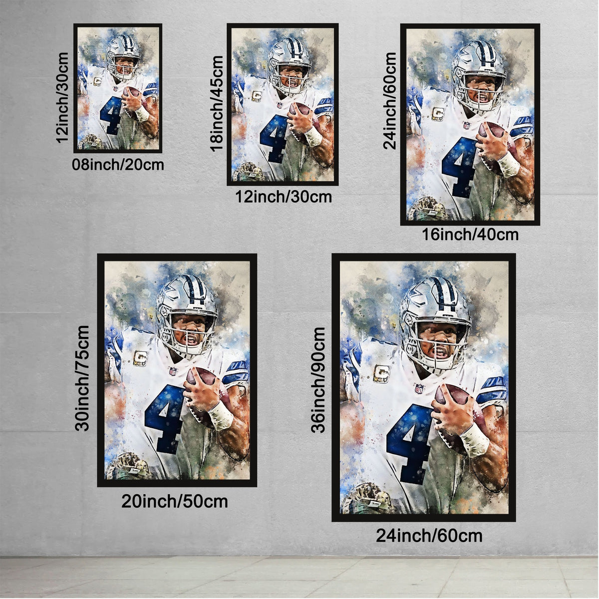 Dak Prescott Celebrity Sports Art Poster School Dining Room Decoration 0 Canvas Wall Art Poster Decor Gift