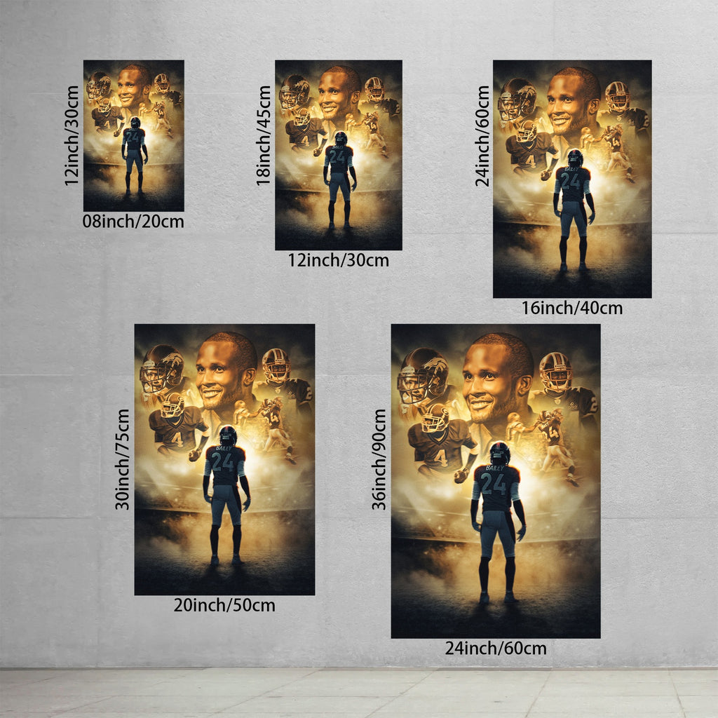 Champ Bailey Art Sports Decorative Poster School Dormitory 7 Canvas Wall Art Poster Decor Gift