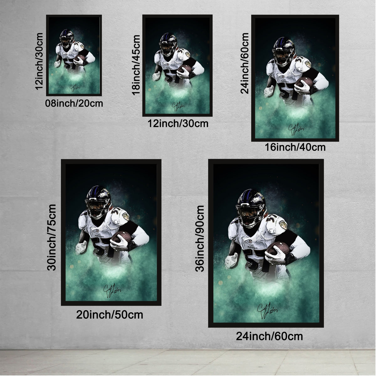 CJ Mosley Celebrity Sports Art Poster School Dining Room Decoration 8 Canvas Wall Art Poster Decor Gift