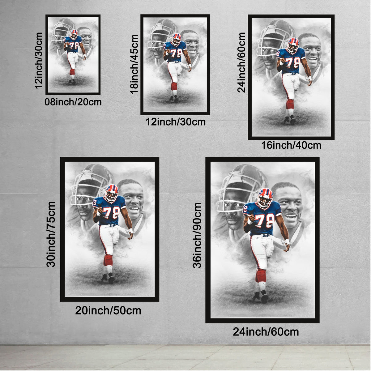 Bruce Smith Celebrity Sports Art Poster School Dining Room Decoration 0 Canvas Wall Art Poster Decor Gift