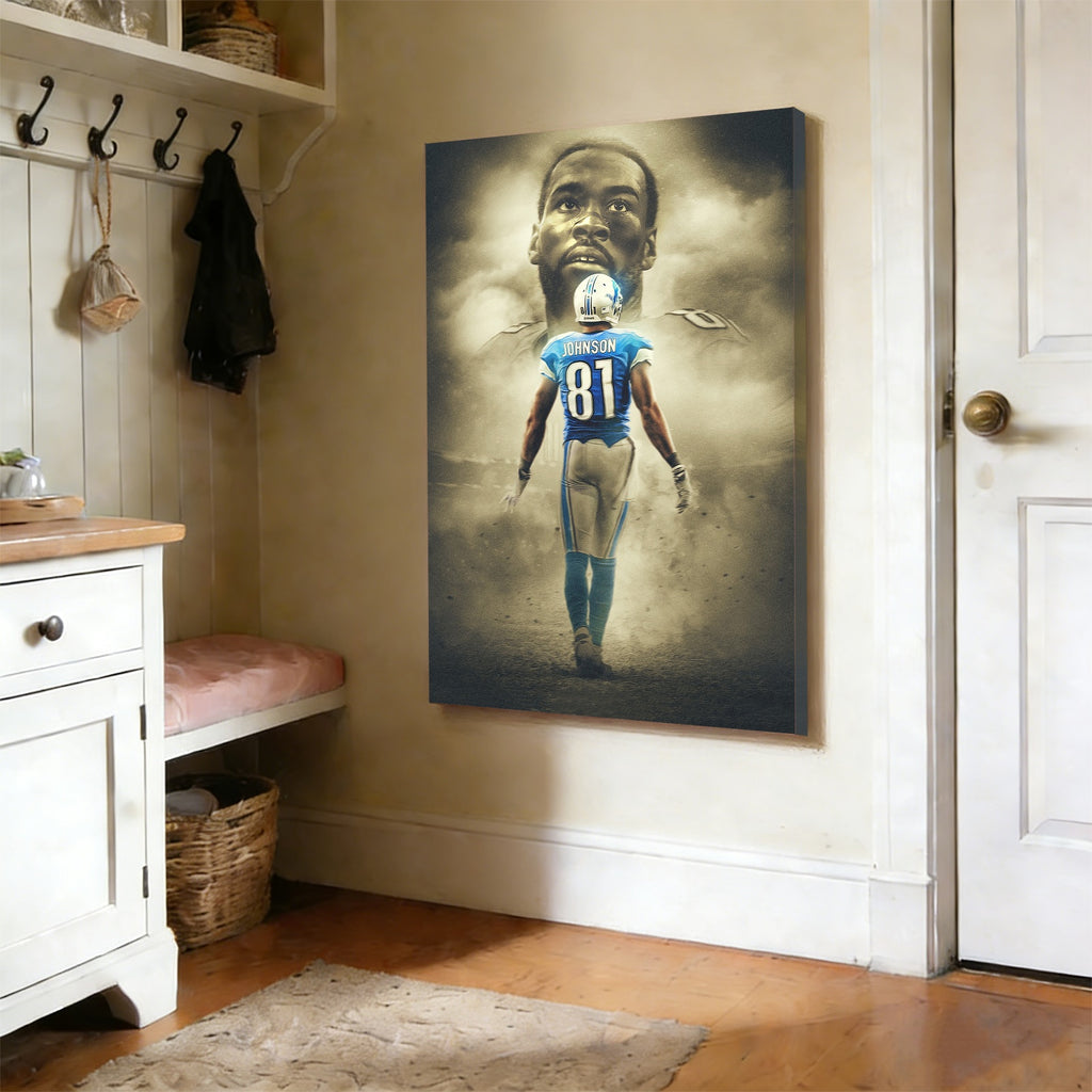Calvin Johnson Art Sports Decorative Poster School Dormitory 2 Canvas Wall Art Poster Decor Gift