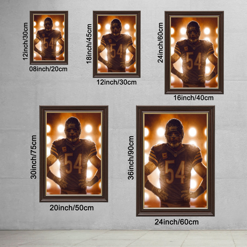 Brian Urlacher Art Sports Decorative Poster School Dormitory 5 Canvas Wall Art Poster Decor Gift