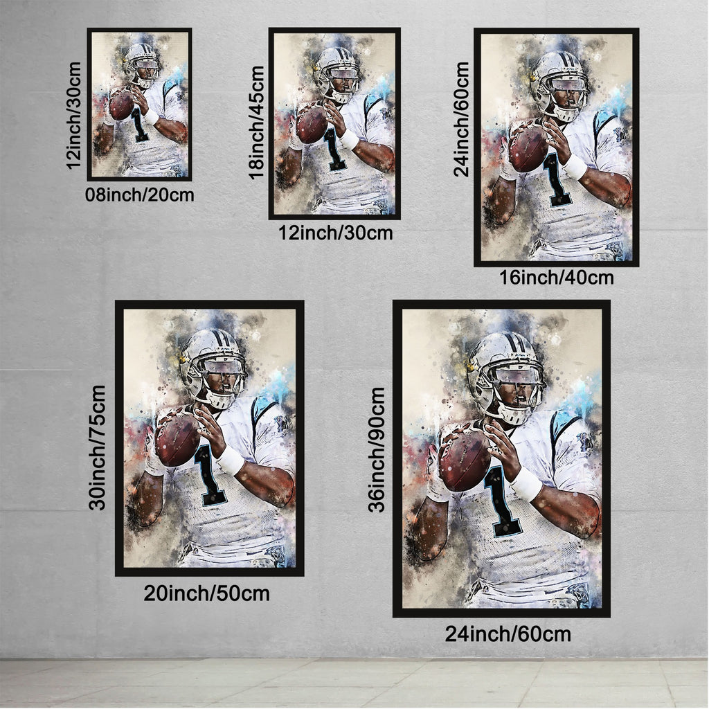 Cam Newton Celebrity Sports Art Poster School Dining Room Decoration 6 Canvas Wall Art Poster Decor Gift