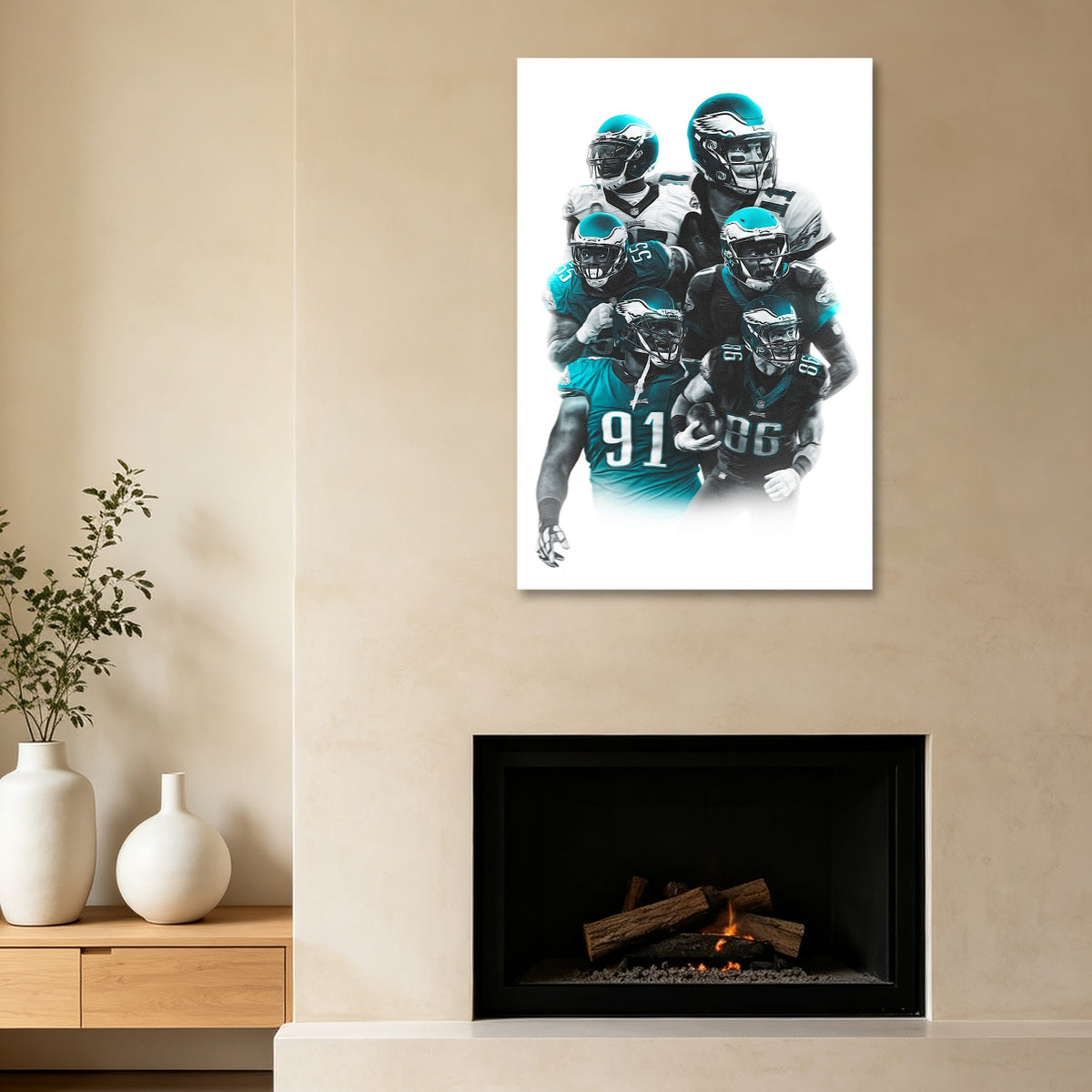 Carson Wentz Alshon Jeffery Art Sports Decorative Poster School Dormitory 6 Canvas Wall Art Poster Decor Gift