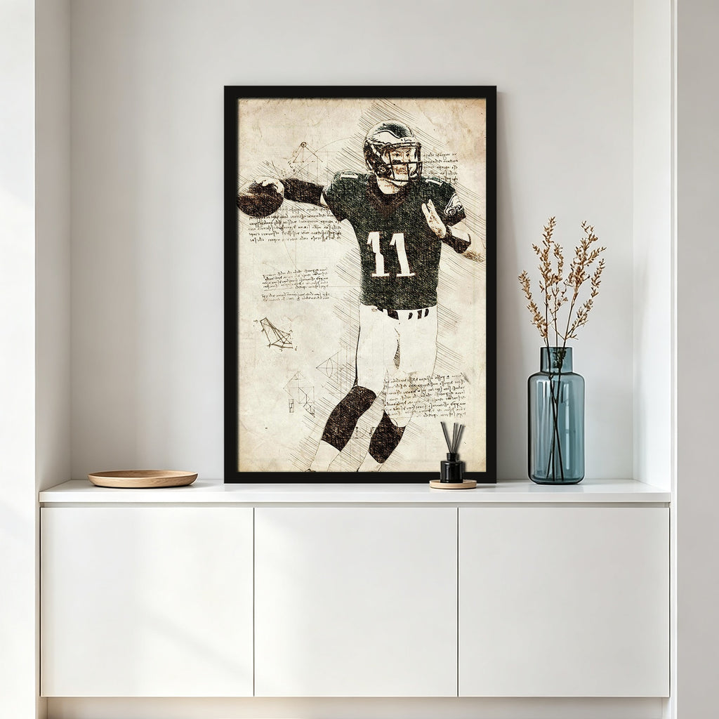 Carson Wentz Sports Celebrity Art Deco Poster 4 Canvas Wall Art Poster Decor Gift