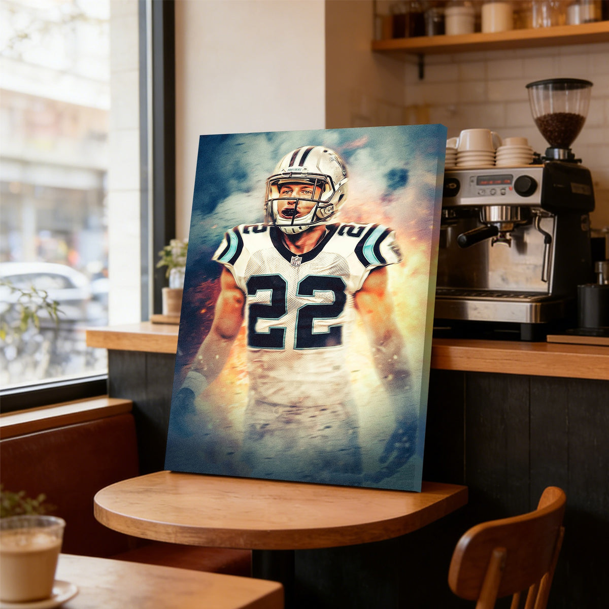 Christian McCaffrey Art Sports Decorative Poster School Dormitory 2 Canvas Wall Art Poster Decor Gift
