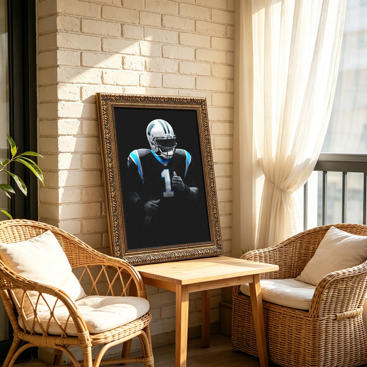 Cam Newton Art Sports Decorative Poster School Dormitory 3 Canvas Wall Art Poster Decor Gift