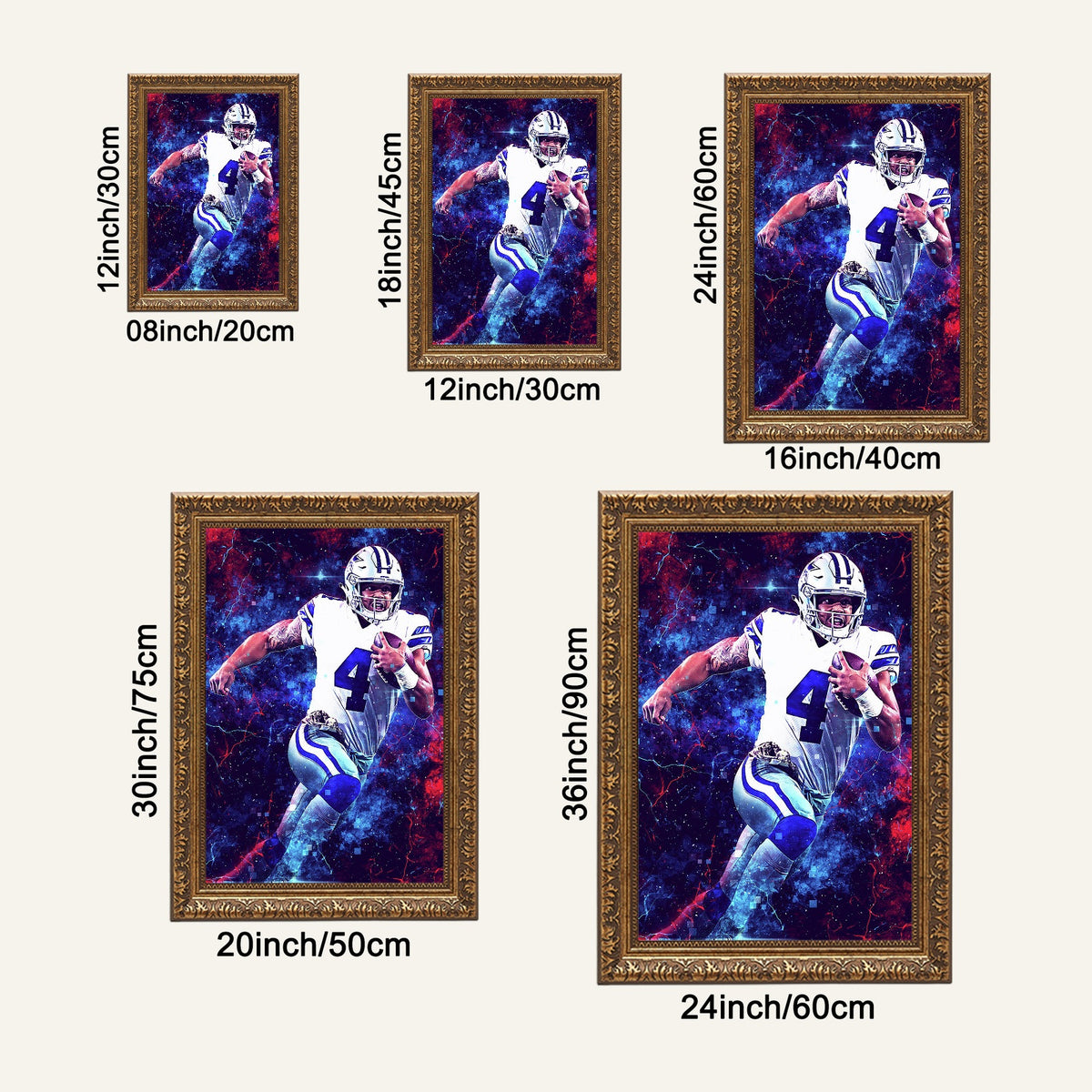 Dak Prescott Sports Celebrity Art Deco Poster 1 Canvas Wall Art Poster Decor Gift