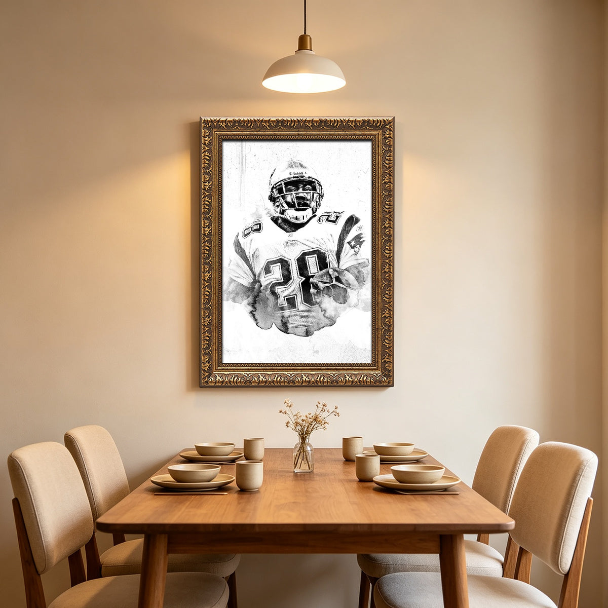 Corey Dillon Art Sports Decorative Poster School Dormitory 1 Canvas Wall Art Poster Decor Gift