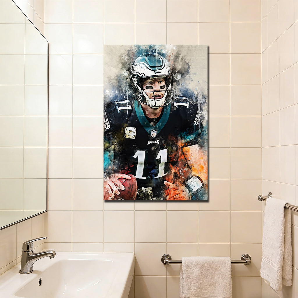 Carson Wentz Celebrity Sports Art Poster School Dining Room Decoration 5 Canvas Wall Art Poster Decor Gift
