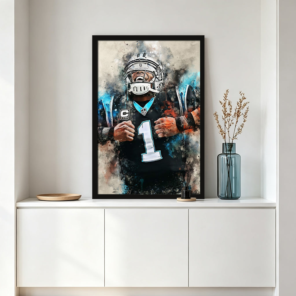 Cam Newton Celebrity Sports Art Poster School Dining Room Decoration 2 Canvas Wall Art Poster Decor Gift