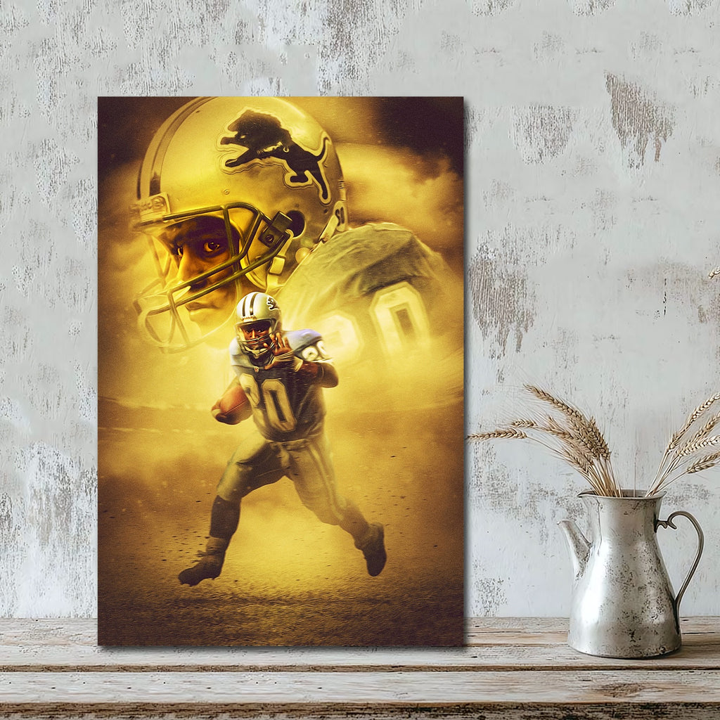 Barry Sanders Art Sports Decorative Poster School Dormitory 9 Canvas Wall Art Poster Decor Gift
