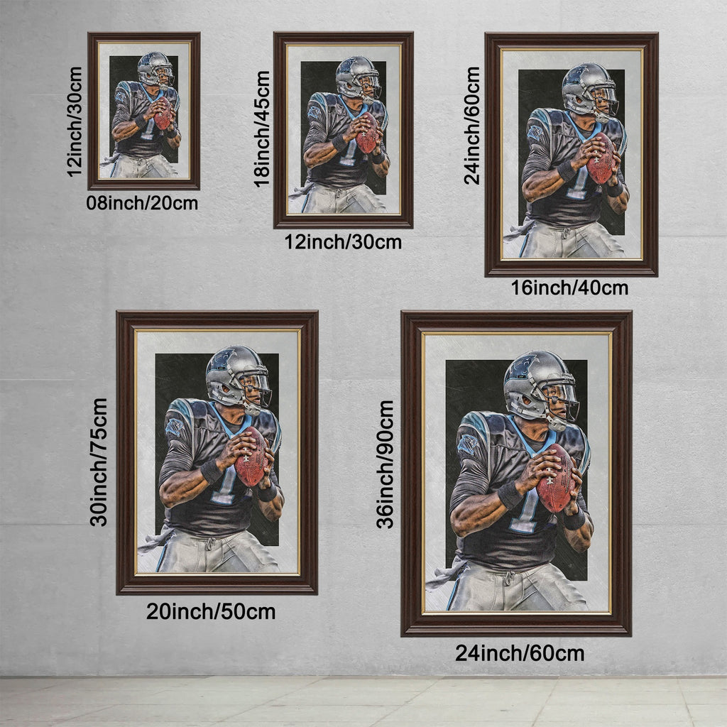 Cam Newton Sports Celebrity Art Deco Poster 6 Canvas Wall Art Poster Decor Gift