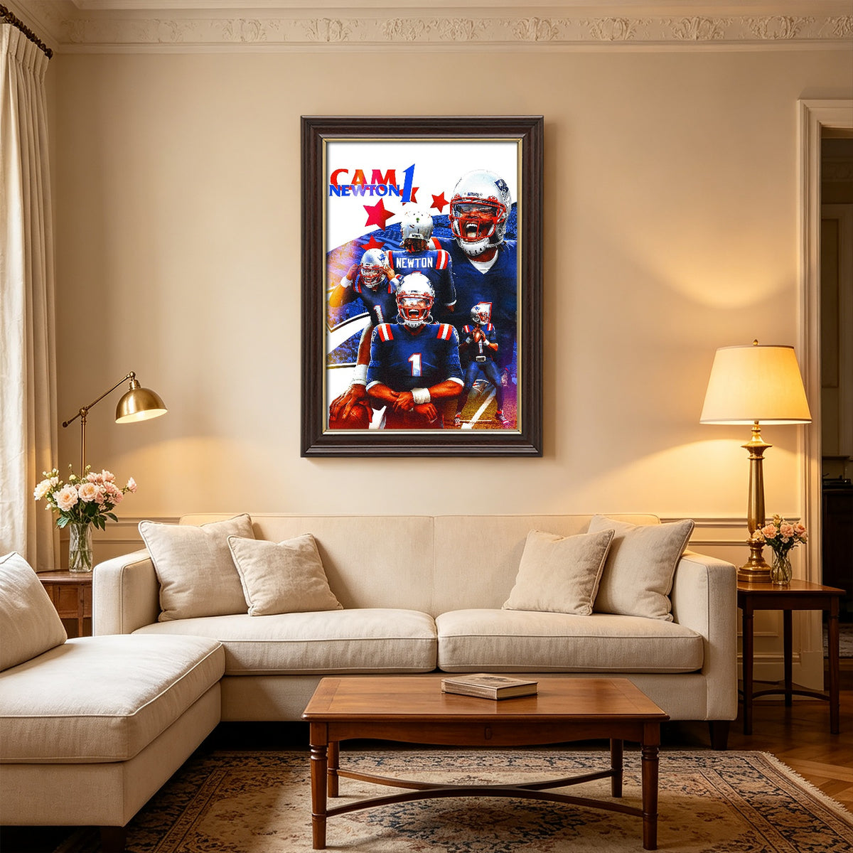 Cam Newton Sports Celebrity Art Deco Poster 1 Canvas Wall Art Poster Decor Gift