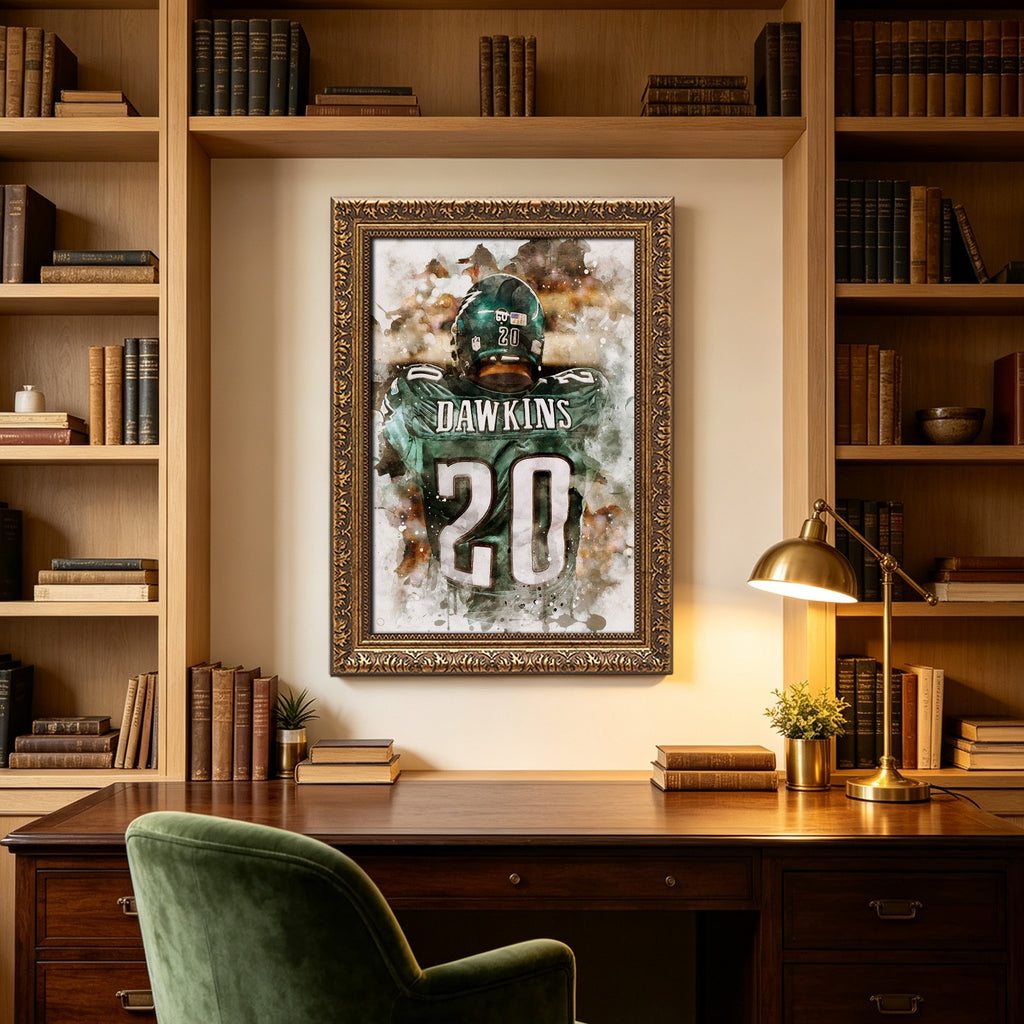 Brian Dawkins Art Poster 0 Canvas Wall Art Poster Decor Gift