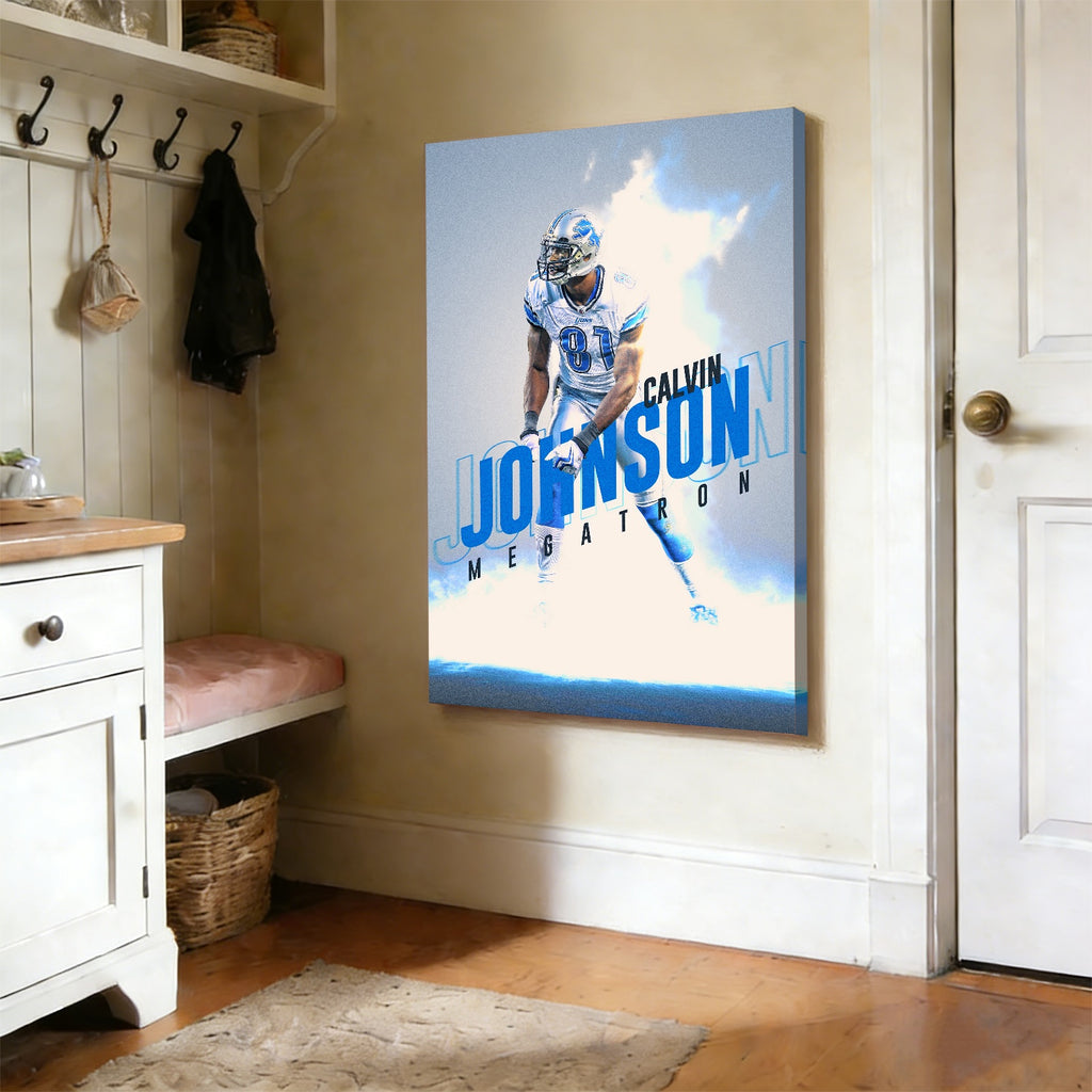 Calvin Johnson Celebrity Sports Art Poster School Dining Room Decoration 3 Canvas Wall Art Poster Decor Gift