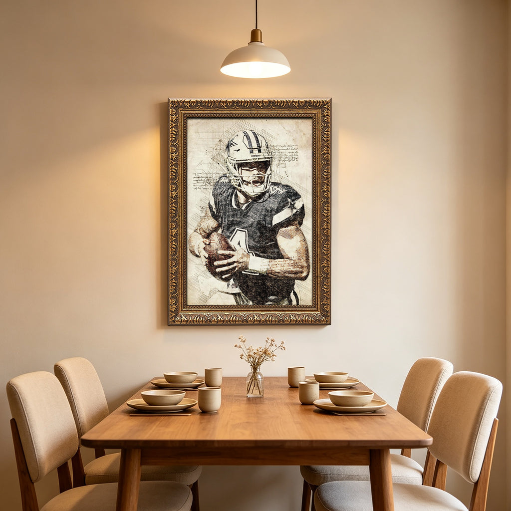 Dak Prescott Sports Celebrity Art Deco Poster 5 Canvas Wall Art Poster Decor Gift