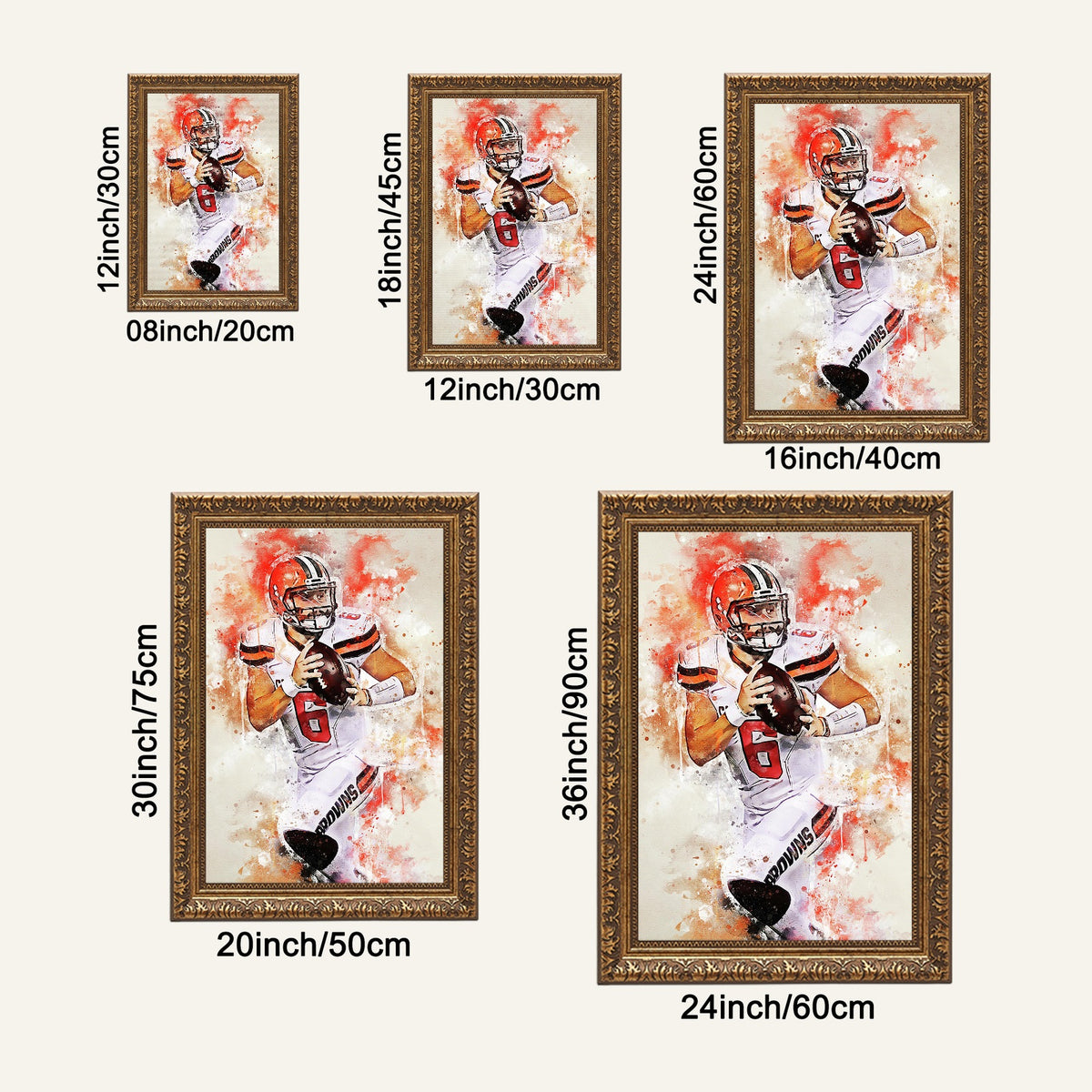 Baker Mayfield Sports Celebrity Art Deco Poster 5 Canvas Wall Art Poster Decor Gift
