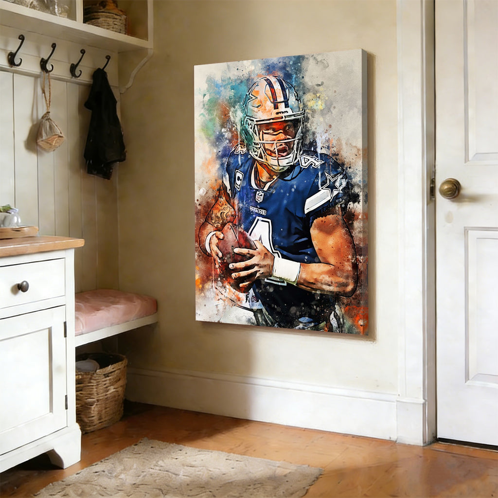 Dak Prescott Celebrity Sports Art Poster School Dining Room Decoration 2 Canvas Wall Art Poster Decor Gift