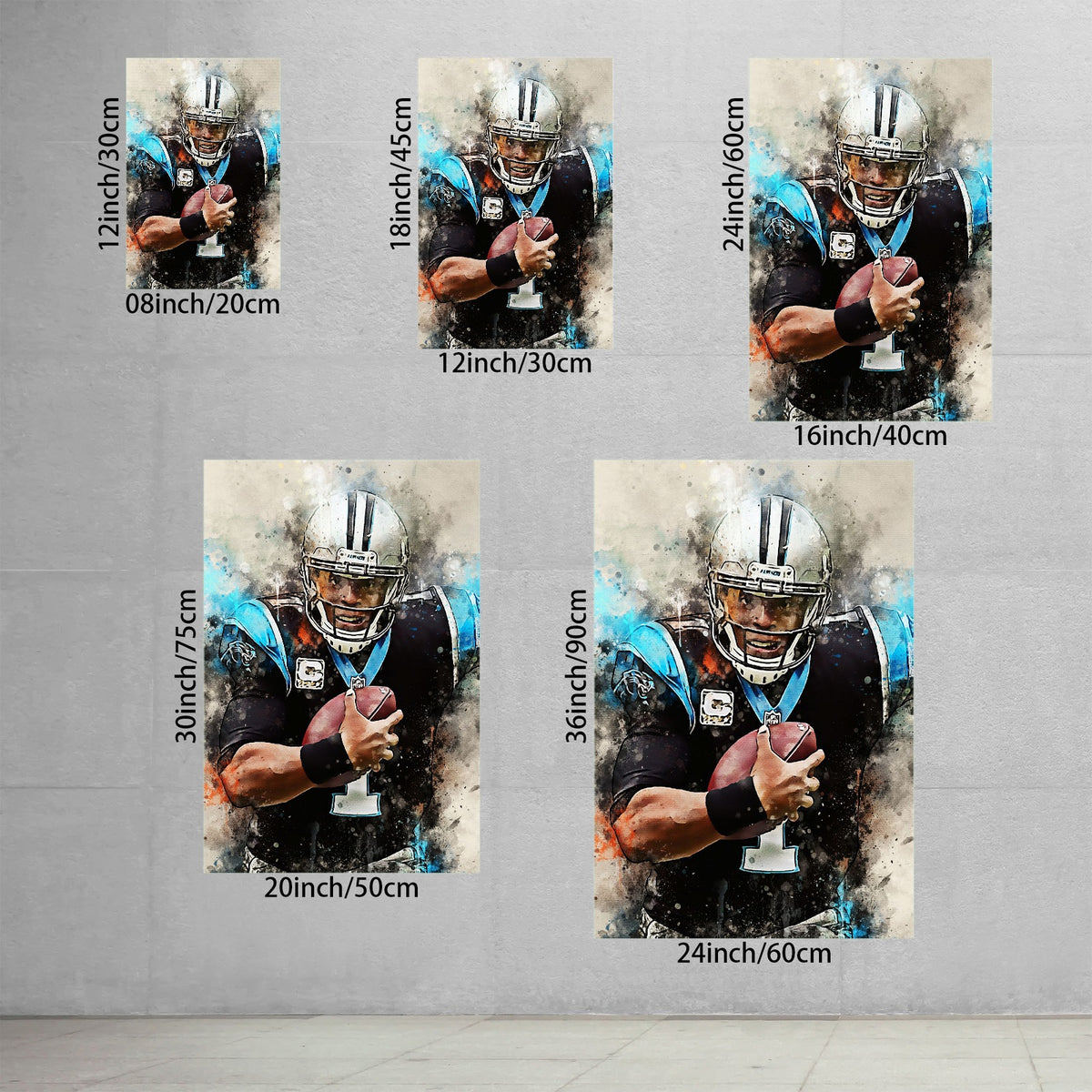 Cam Newton Celebrity Sports Art Poster School Dining Room Decoration 0 Canvas Wall Art Poster Decor Gift