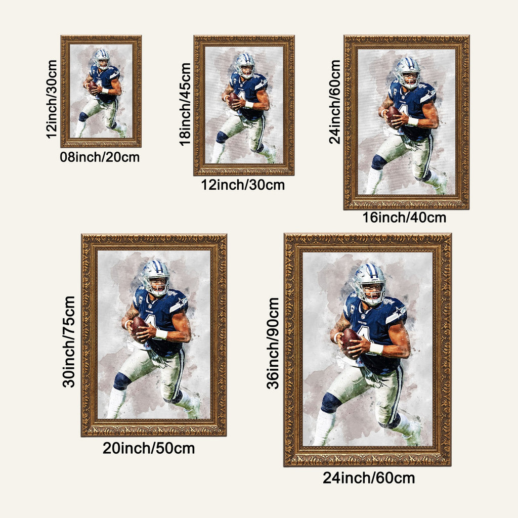 Dak Prescott 1Celebrity Sports Art Poster School Dining Room Decoration 0 Canvas Wall Art Poster Decor Gift