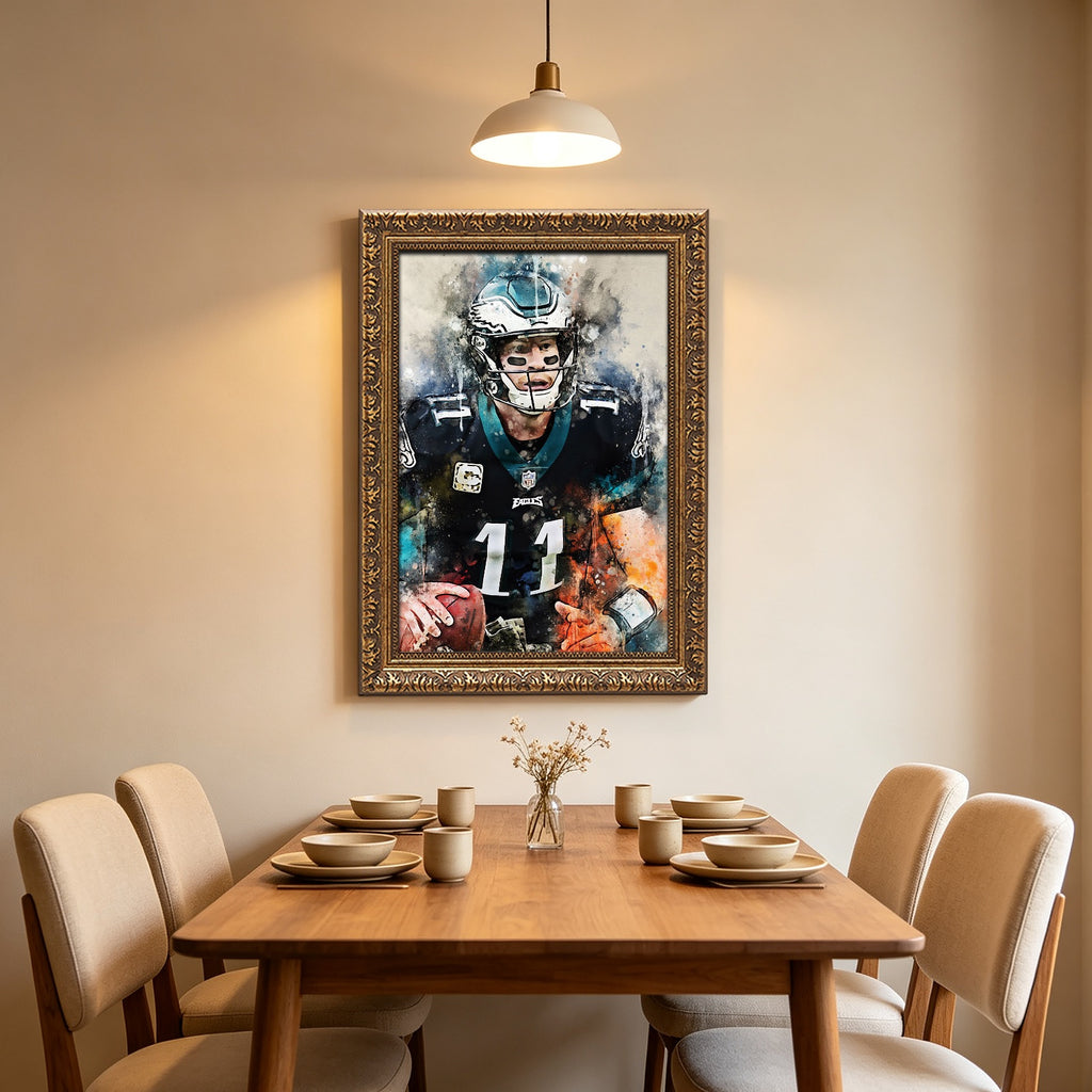 Carson Wentz Celebrity Sports Art Poster School Dining Room Decoration 5 Canvas Wall Art Poster Decor Gift