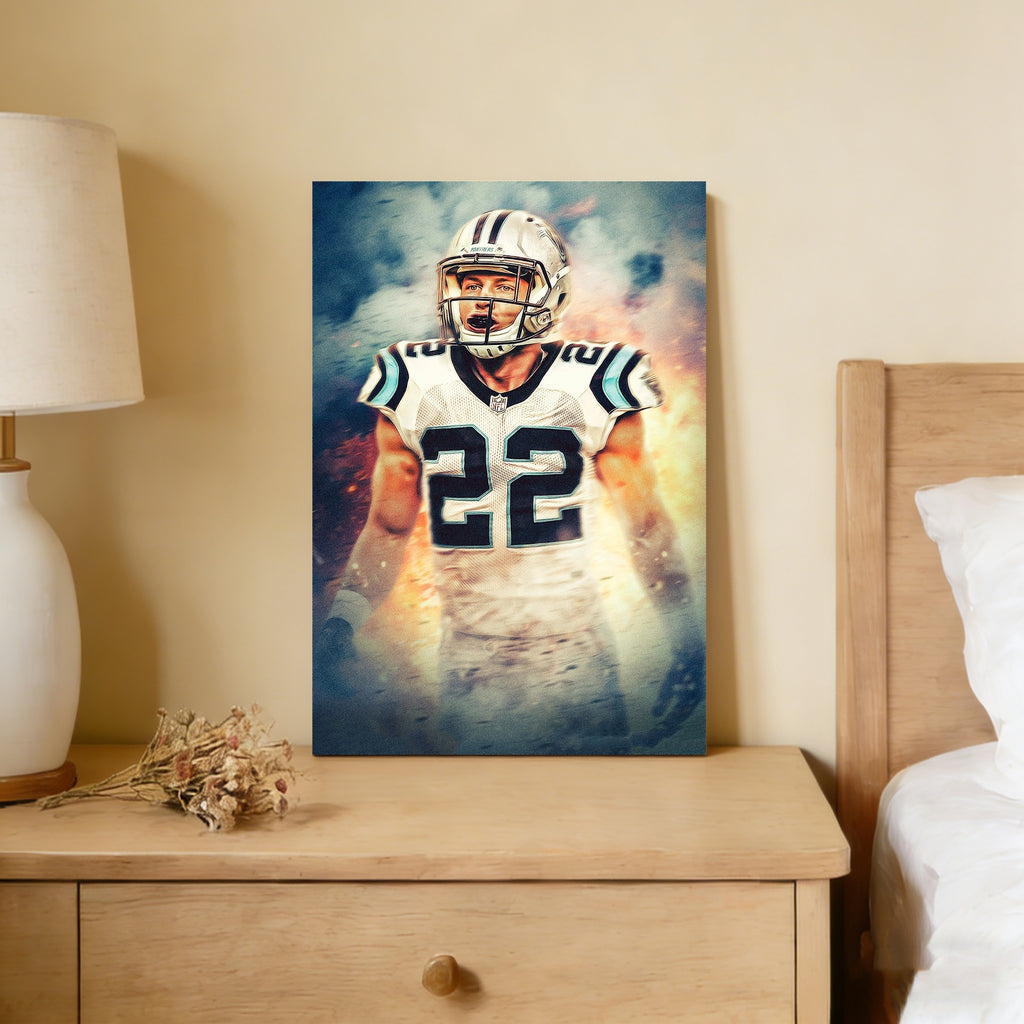 Christian McCaffrey Art Sports Decorative Poster School Dormitory 2 Canvas Wall Art Poster Decor Gift