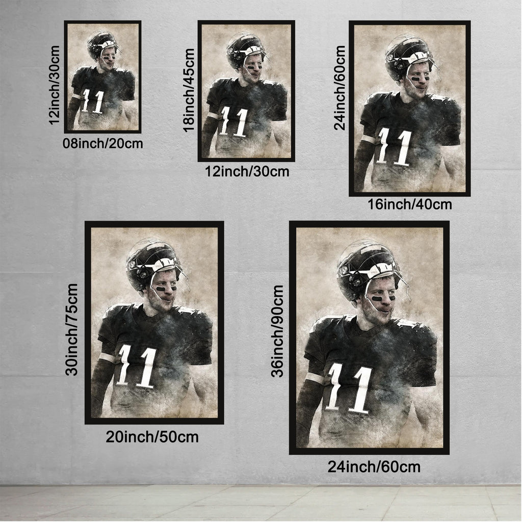Carson Wentz Sports Celebrity Art Deco Poster 1 Canvas Wall Art Poster Decor Gift