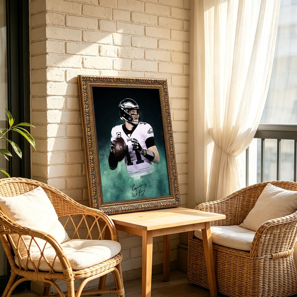Carson Wentz Celebrity Sports Art Poster School Dining Room Decoration 0 Canvas Wall Art Poster Decor Gift