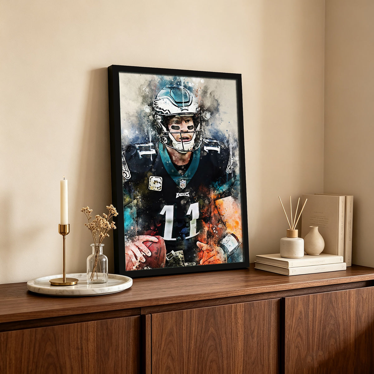Carson Wentz Celebrity Sports Art Poster School Dining Room Decoration 5 Canvas Wall Art Poster Decor Gift