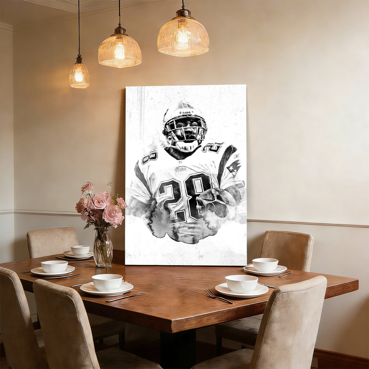 Corey Dillon Art Sports Decorative Poster School Dormitory 1 Canvas Wall Art Poster Decor Gift