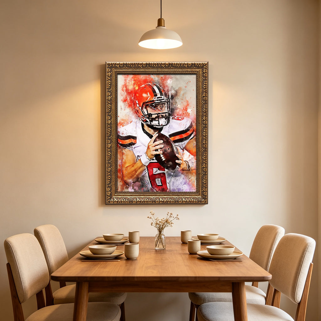 Baker Mayfield Celebrity Sports Art Poster School Dining Room Decoration 12 Canvas Wall Art Poster Decor Gift