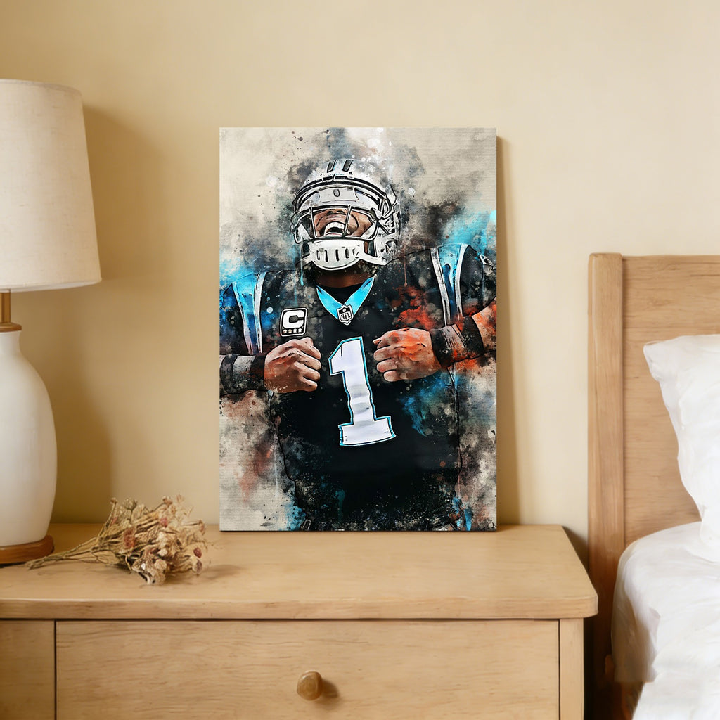 Cam Newton Celebrity Sports Art Poster School Dining Room Decoration 2 Canvas Wall Art Poster Decor Gift